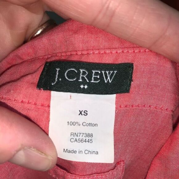 J Crew lightweight split neck XS light red long sleeve top - Picture 3 of 3